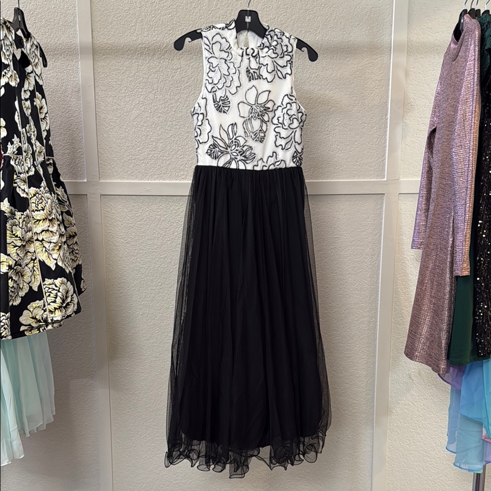 Elegant Black and White Kids Dress
